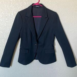 Express cropped blazer in black, size 8.